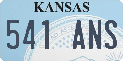 KS license plate 541ANS