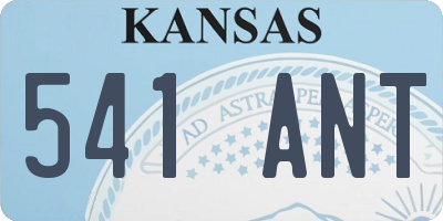 KS license plate 541ANT
