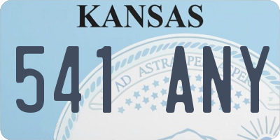 KS license plate 541ANY