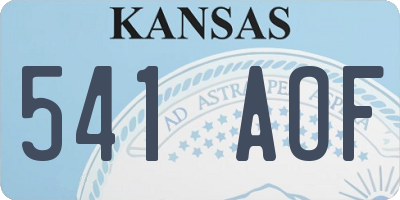 KS license plate 541AOF