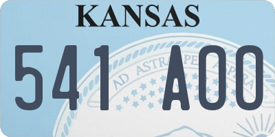 KS license plate 541AOO
