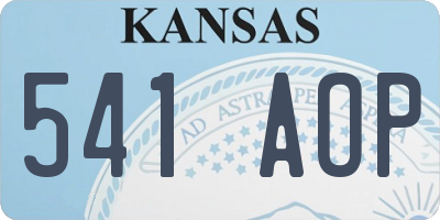 KS license plate 541AOP