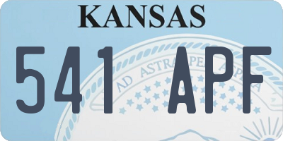 KS license plate 541APF
