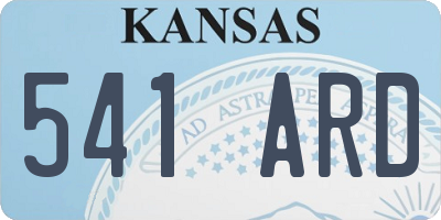 KS license plate 541ARD