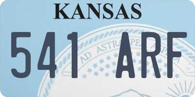 KS license plate 541ARF