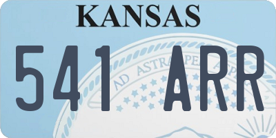 KS license plate 541ARR