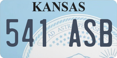KS license plate 541ASB