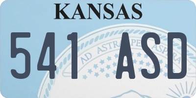 KS license plate 541ASD