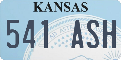 KS license plate 541ASH