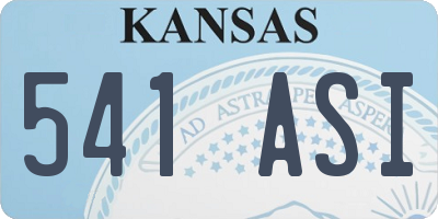 KS license plate 541ASI