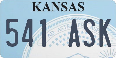 KS license plate 541ASK