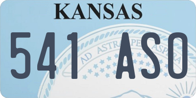 KS license plate 541ASO