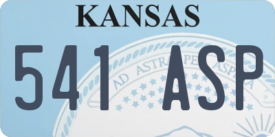 KS license plate 541ASP