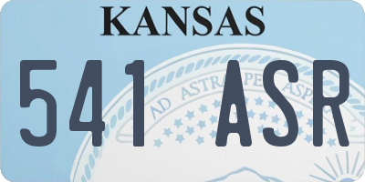 KS license plate 541ASR