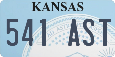 KS license plate 541AST