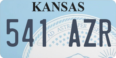 KS license plate 541AZR