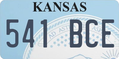 KS license plate 541BCE
