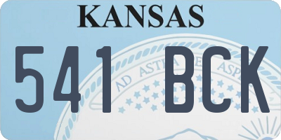 KS license plate 541BCK