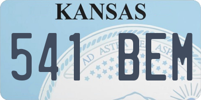KS license plate 541BEM