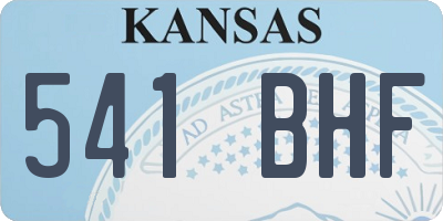 KS license plate 541BHF