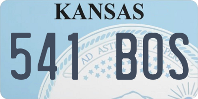 KS license plate 541BOS