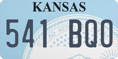KS license plate 541BQO