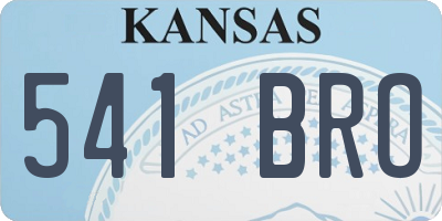 KS license plate 541BRO