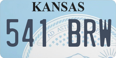 KS license plate 541BRW