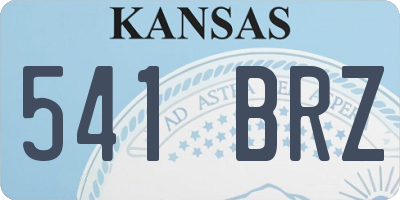 KS license plate 541BRZ