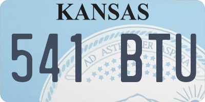 KS license plate 541BTU