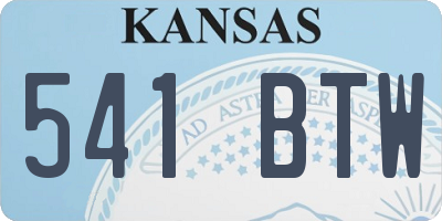 KS license plate 541BTW