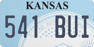 KS license plate 541BUI