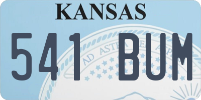 KS license plate 541BUM