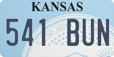 KS license plate 541BUN