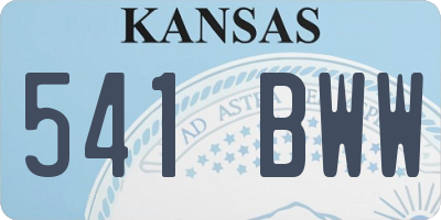 KS license plate 541BWW