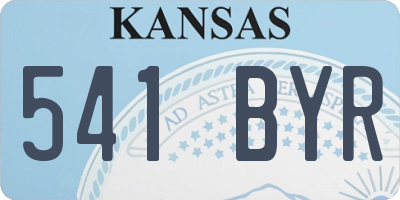 KS license plate 541BYR