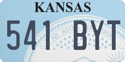 KS license plate 541BYT