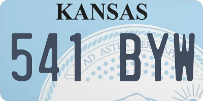 KS license plate 541BYW
