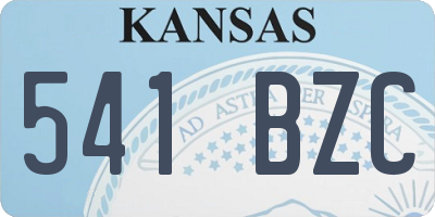 KS license plate 541BZC