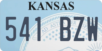 KS license plate 541BZW
