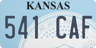 KS license plate 541CAF