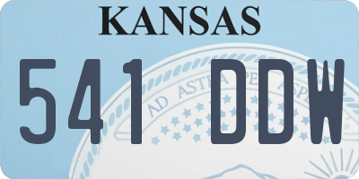 KS license plate 541DDW