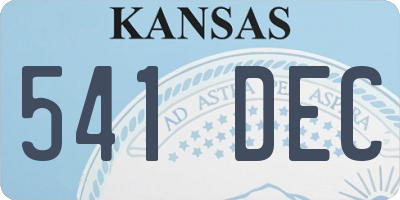 KS license plate 541DEC