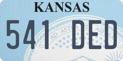 KS license plate 541DED