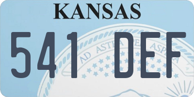 KS license plate 541DEF