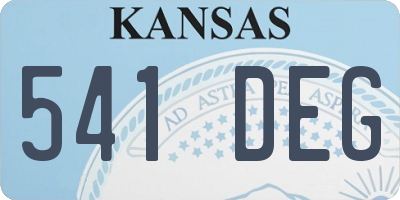 KS license plate 541DEG