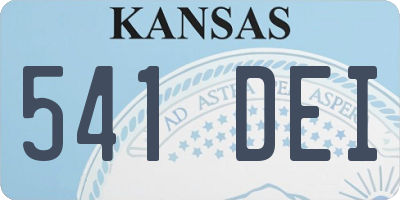 KS license plate 541DEI