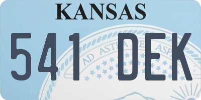 KS license plate 541DEK