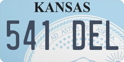 KS license plate 541DEL
