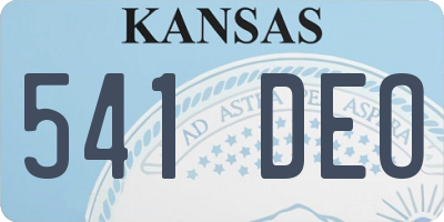 KS license plate 541DEO